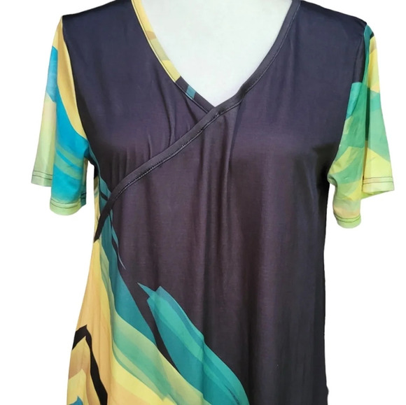 JAMAICAN WATERCOLOR STRETCH DRESS - Picture 3 of 10